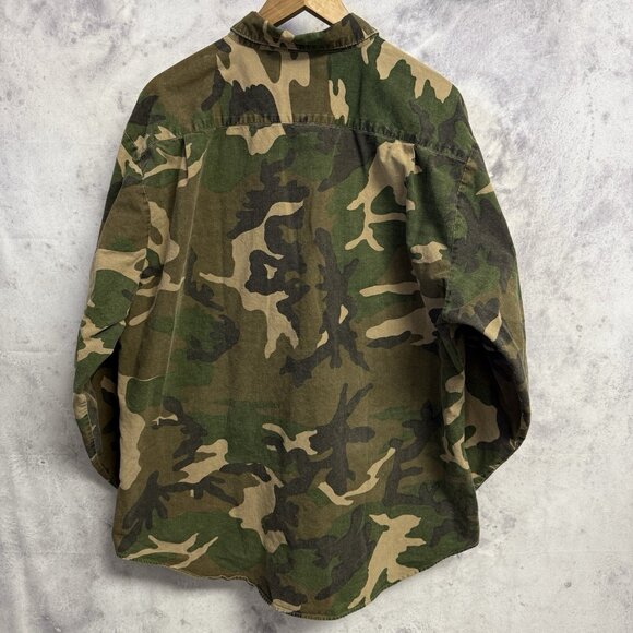 Vintage Duck Bay Camo Shirt Mens XL Button Up Long Sleeve Outdoor Hunting - Picture 2 of 11